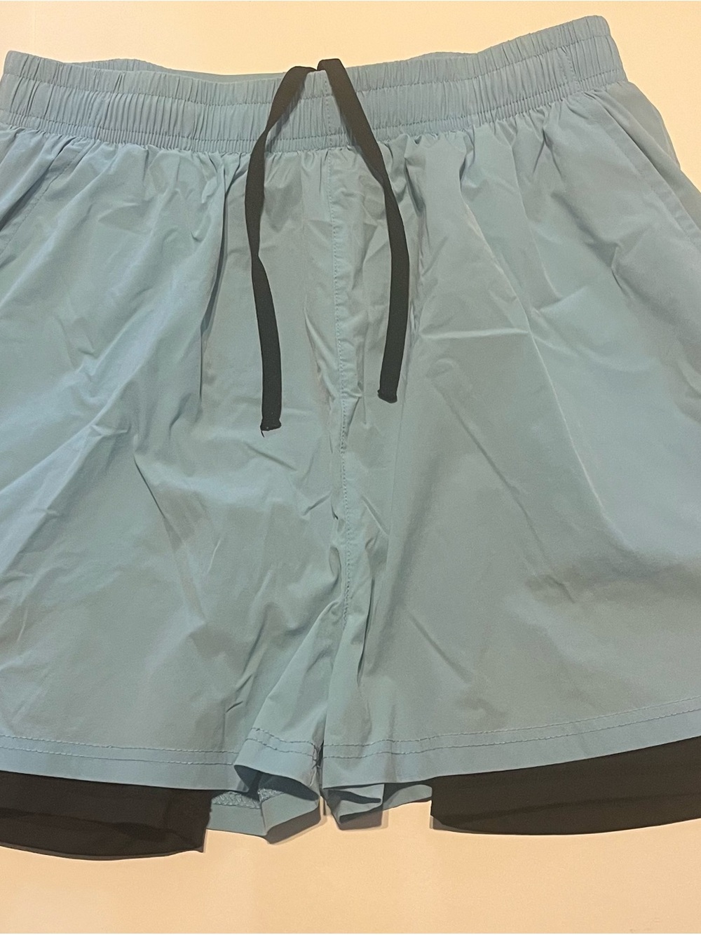 Pudalla men’s Light Blue Hybrid Training Shorts with Black Inner Liner